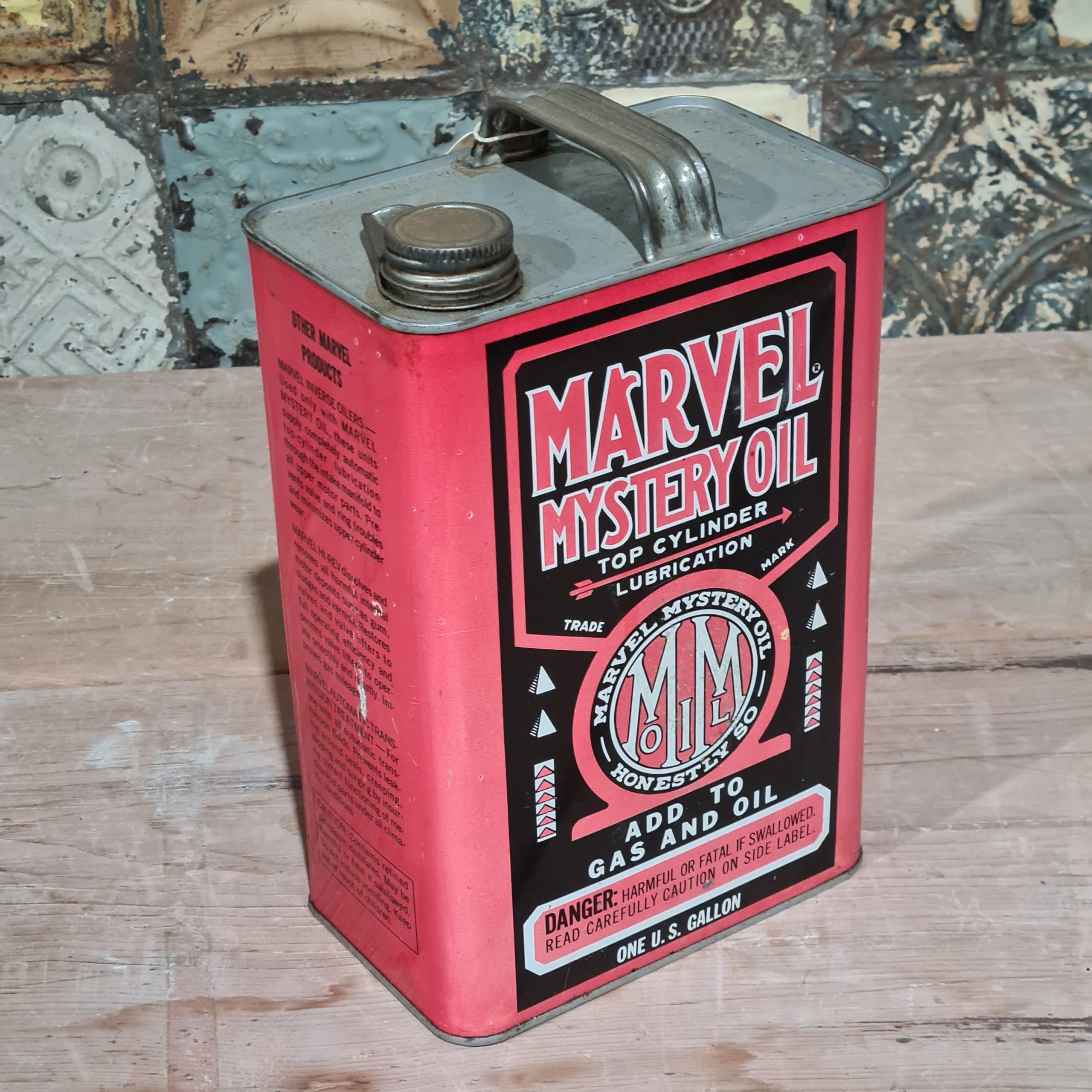 Marvel Mystery Motor Oil Can American 1 US Gallon