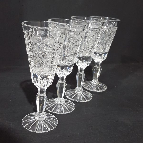 Set of 4 Cut Liquor Glasses Crystal