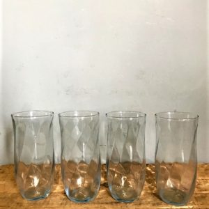 Set Of 4 Blue Highball Glasses