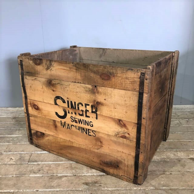 Vintage Singer Crate Tramps Uk, Old Wooden Crates For Free Uk