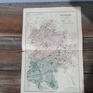 Bedfordshire Map Bacon's County Map
