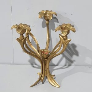 Brass Flower Candlestick