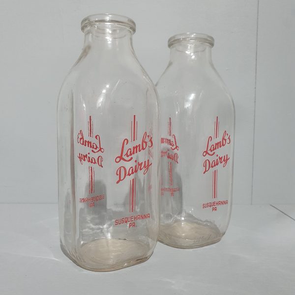 Lamb's Dairy Glass Milk Bottles