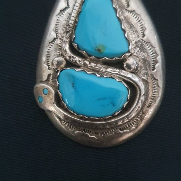 Navajo Silver and Turquoise Pendant