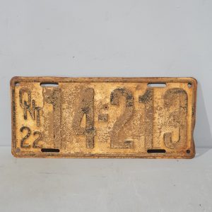 Ontario 1922 Licence Plate