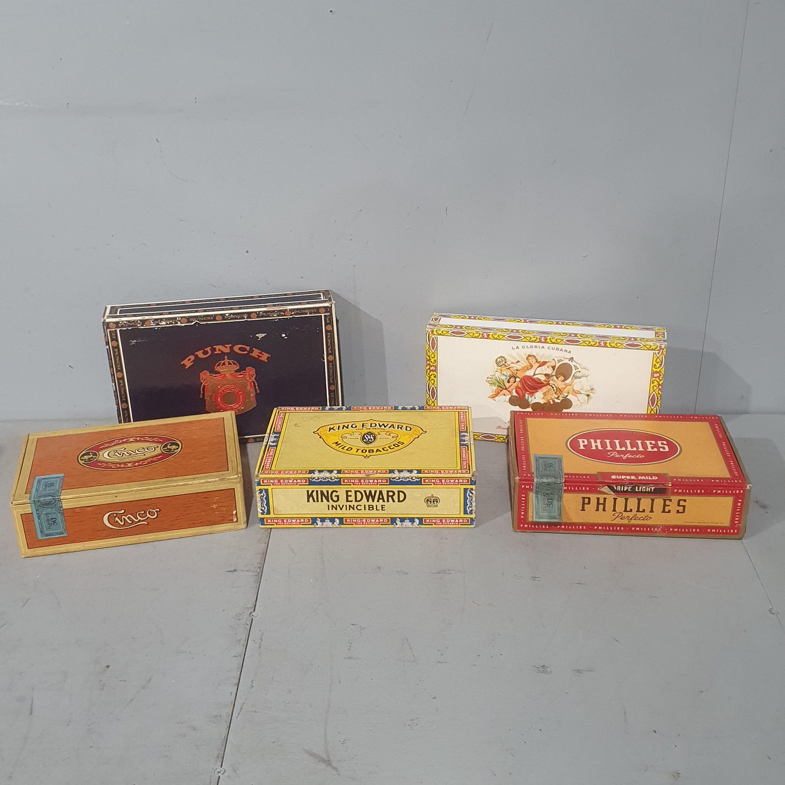 5 Assorted Vintage Cigar Boxes | Tramps UK