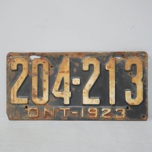 121117 1923 Ontario Licence Plate