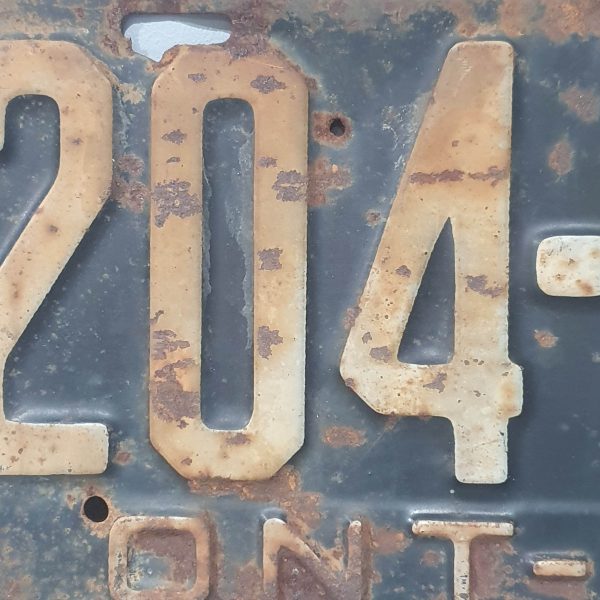 121117 1923 Ontario Licence Plate