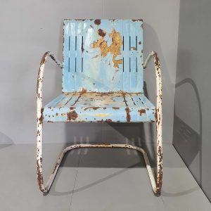 20222142 Blue and White Metal Chair